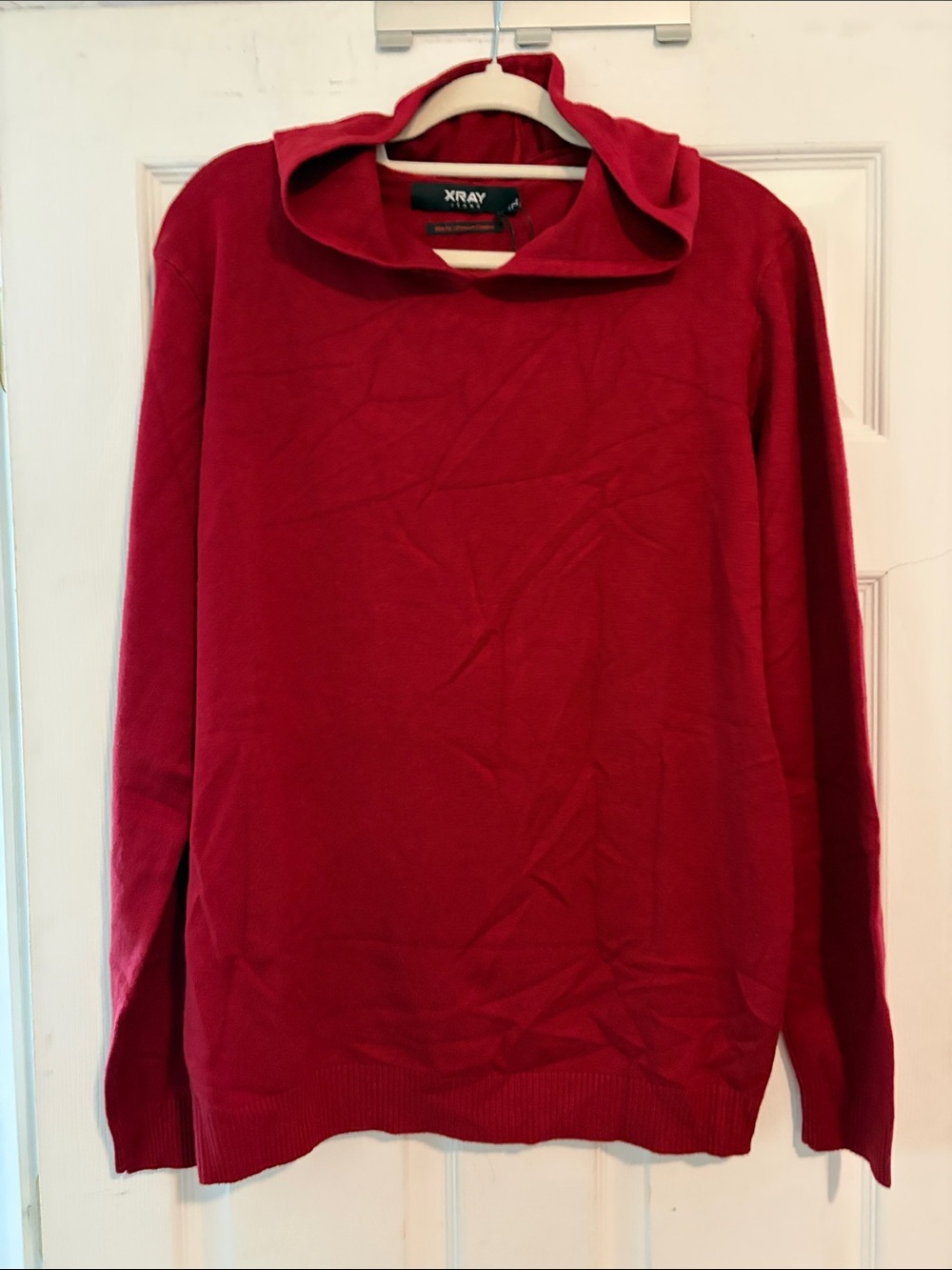 Men's Crimson Hooded Knit Sweater